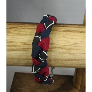 Bracelet tressé en tissu - style naturel - tailles M & L - Taille L - bracelet bordeaux/ bleu marine / noir