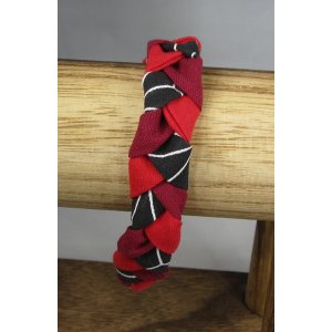 Bracelet tressé en tissu - style naturel - tailles M & L - Taille L - bracelet rouge/ bordeaux / noir