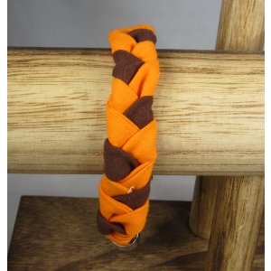 Bracelet tressé en tissu - style naturel - tailles M & L - Taille L - bracelet orange / marron