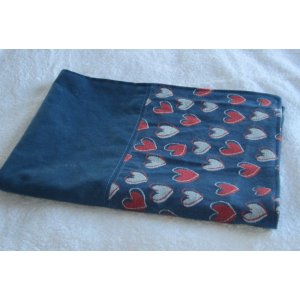 Couverture pour chien en jean & lin lavé - Taille S - Couverture Cœurs, taille M (90 x 70 cm)