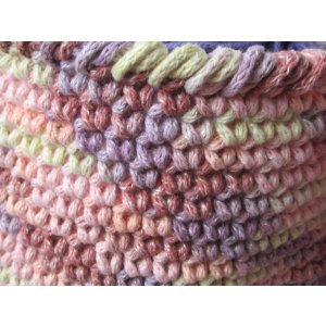 Ensemble de 2 paniers multicolores - L et M - 2 motifs- Collection Berlingot - Rose - violet - écru