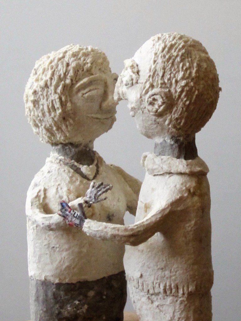 sculpture avant peinture: Les deux amis