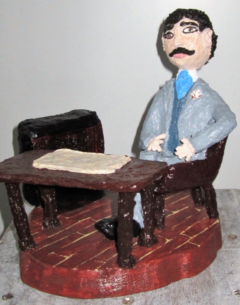 Sculpture en cours de réalisation: Marcel Proust à son bureau