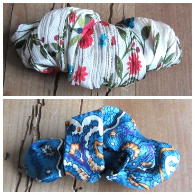 Barrette à cheveux - Soie haute couture - 2 modèles