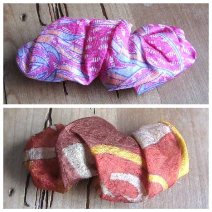 Barrette à cheveux - soie de sari - 2 modèles