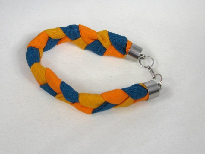 Bracelet tressé en tissu - style naturel - tailles M & L