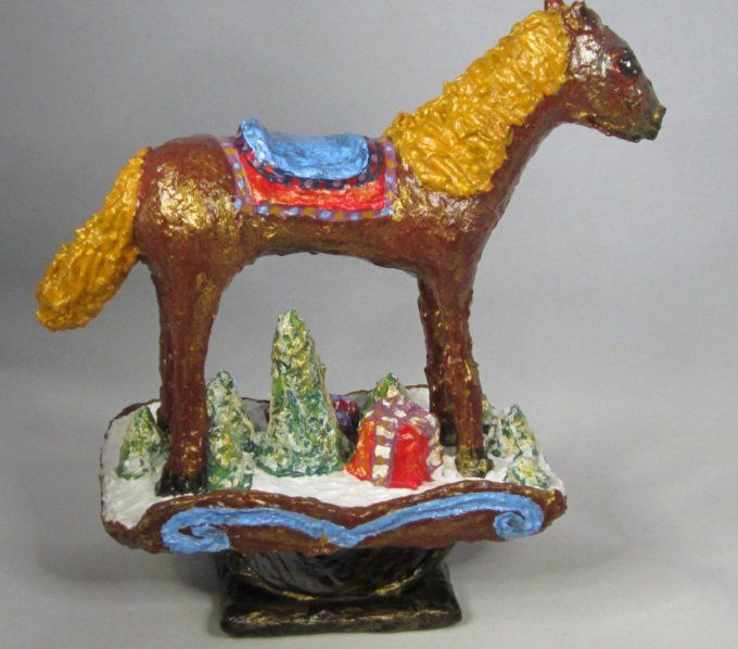 Cheval à bascule - décoration Noël