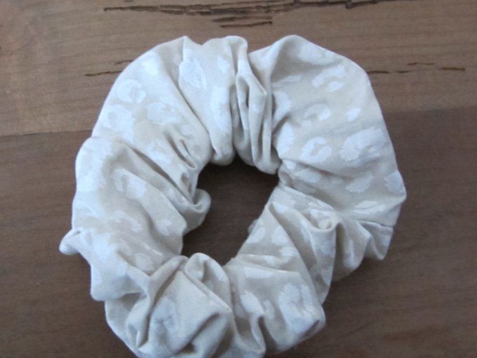 Chouchou - coton -Ton beige - Motif écru - Taille M
