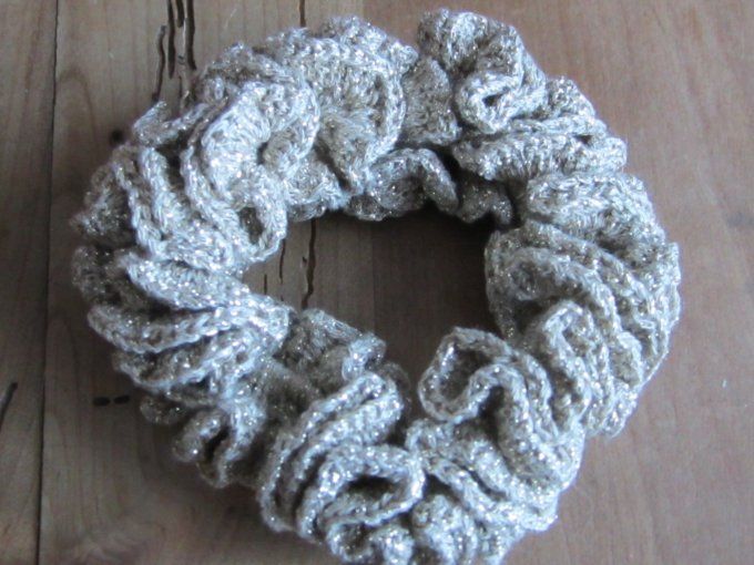 Chouchou - Fait main au crochet - Coton - Doré - Taille M