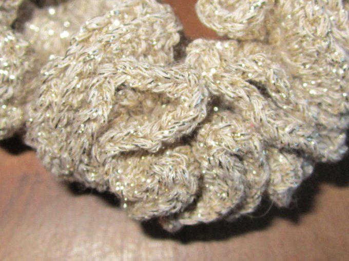 Chouchou - Fait main au crochet - Coton - Doré - Taille M