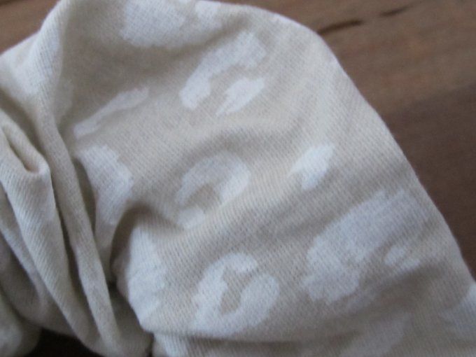 Chouchou - coton -Ton beige - Motif écru - Taille M