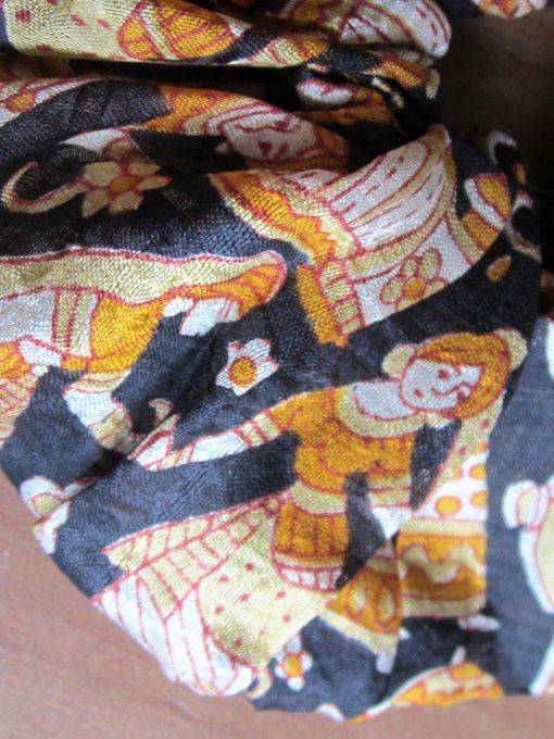 chouchou - soie de sari - Taille M