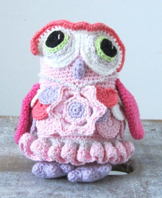 Coquette la chouette, faite main au crochet