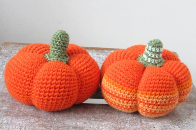 Citrouille faite main au crochet - déco automne/Halloween