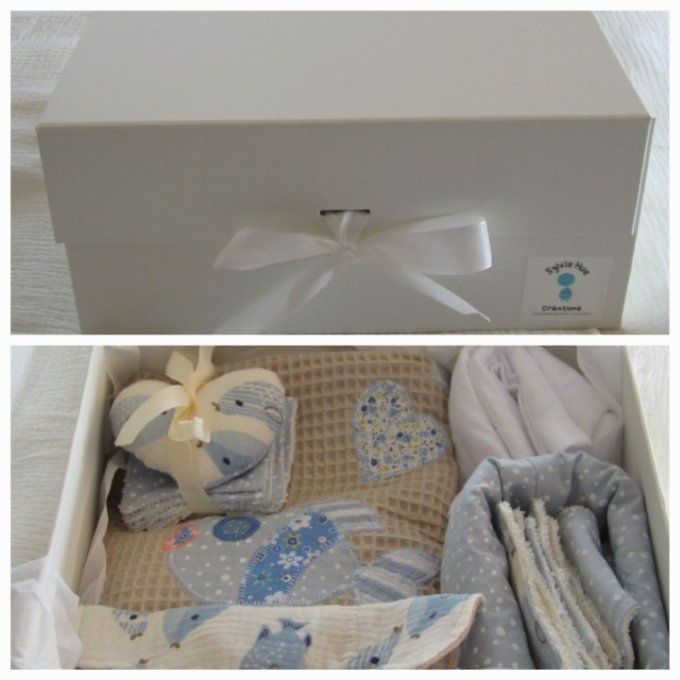 Coffret Merveille  "Bleu Océan" -cadeau naissance bébé/ maman