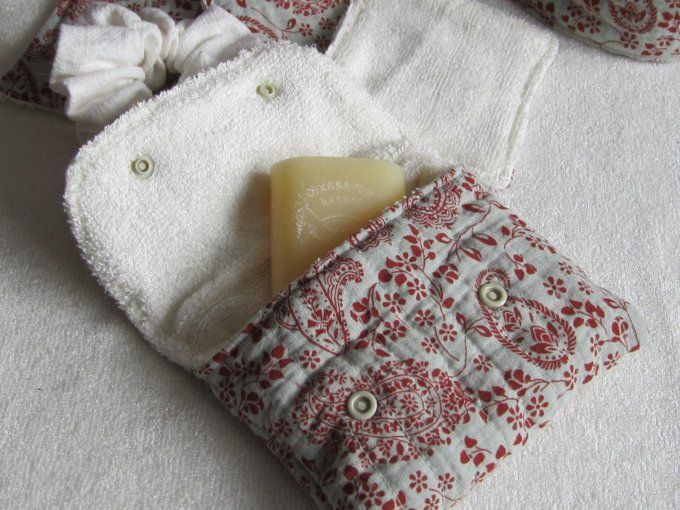 Coffret soin Bohème - lingettes lavables & accessoires bien-être en double gaze et éponge bambou 
