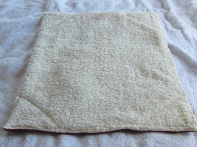 Couverture cocoon pour chat et petit chien - Jean & sherpa double face - Réversible - Taille S