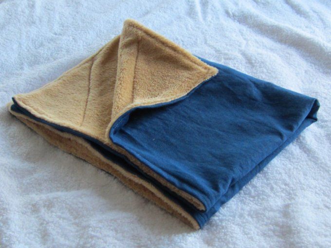 Couverture légère chat et chien - tissu doudou et jean