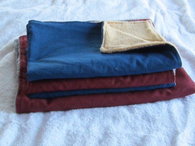 Couverture légère chat et chien - tissu doudou et jean