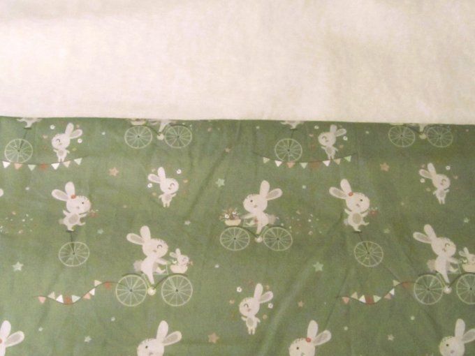 Couverture bébé polaire blanc/ tissu coton à motif enfantin - 3 modèles différents