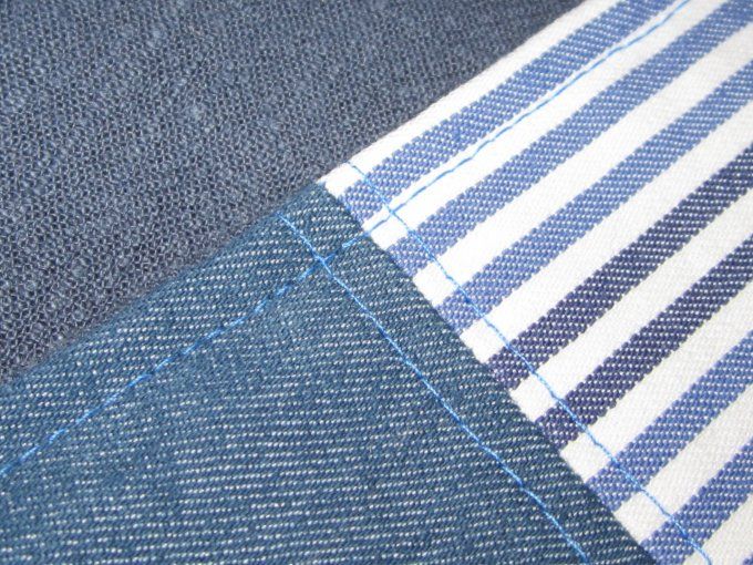 Couverture pour chien en jean & lin lavé - Taille S
