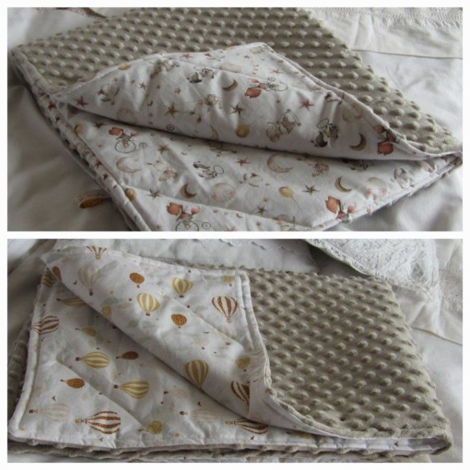 Couverture artisanale coton/minky 
