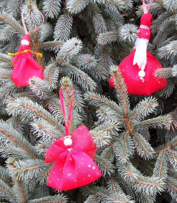 Décorations à suspendre - rouge et or