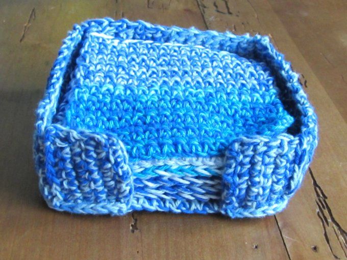 Dessous de verres, carrés fait main au crochet, lot de 6
