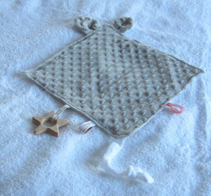 Doudou plat avec anneau de dentition- 2 modèles