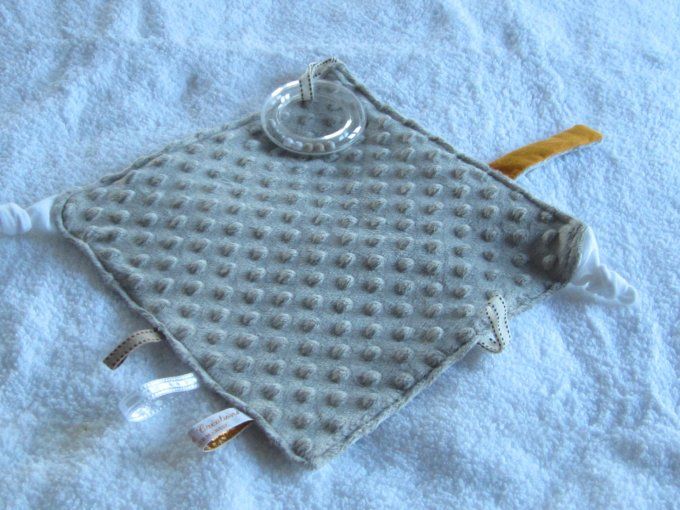 Doudou plat avec anneau de dentition- 2 modèles