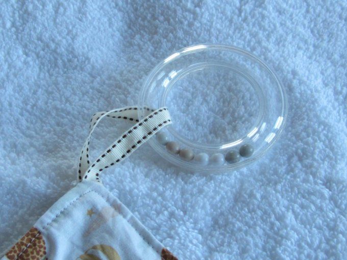 Doudou plat avec anneau de dentition- 2 modèles