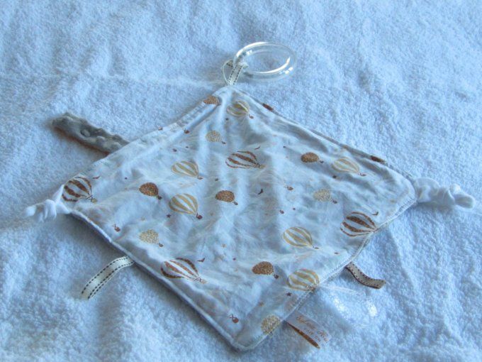 Doudou plat avec anneau de dentition- 2 modèles