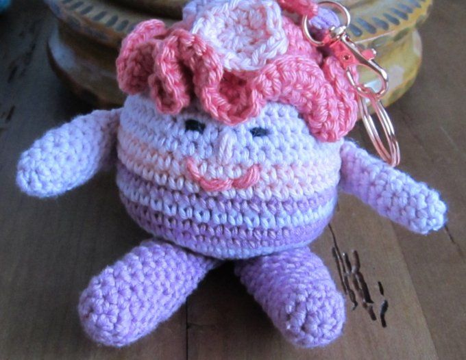 Fleur, porte-clés/ bijou de sac-Les choupinous de Line et Sylvie