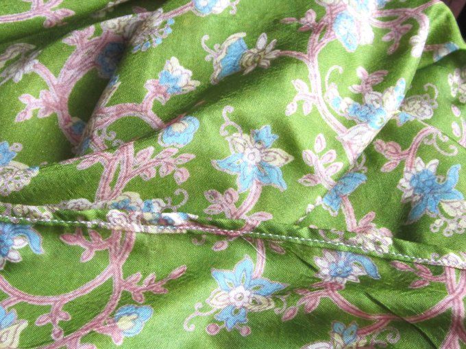 Foulard bandana - Soie de sari - 70 x 70 cm