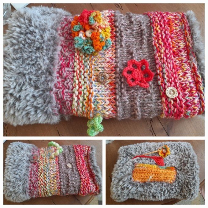 Manchon de confort fait main - en tricot ou tissu (création sur demande) - 20 à 70 € selon le modèle