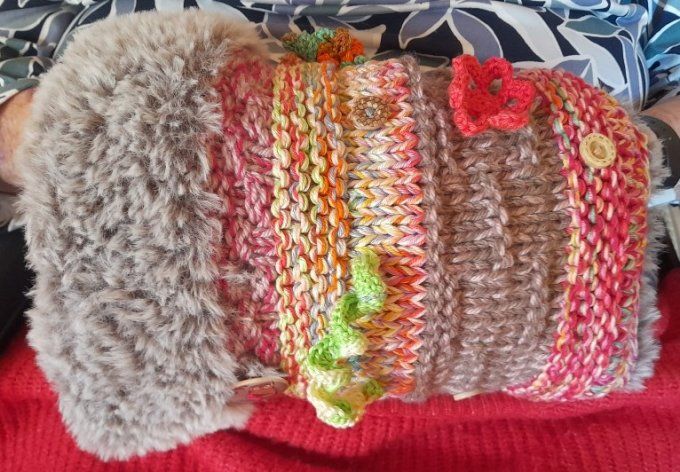 Manchon de confort fait main - en tricot ou tissu (création sur demande) - 20 à 70 € selon le modèle