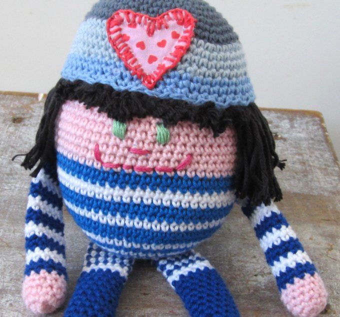 Marceau - personnage choupinou crocheté, pièce unique