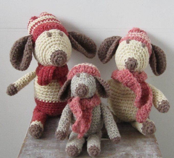 Honoré, Augustine & Lucien - Faits main au crochet