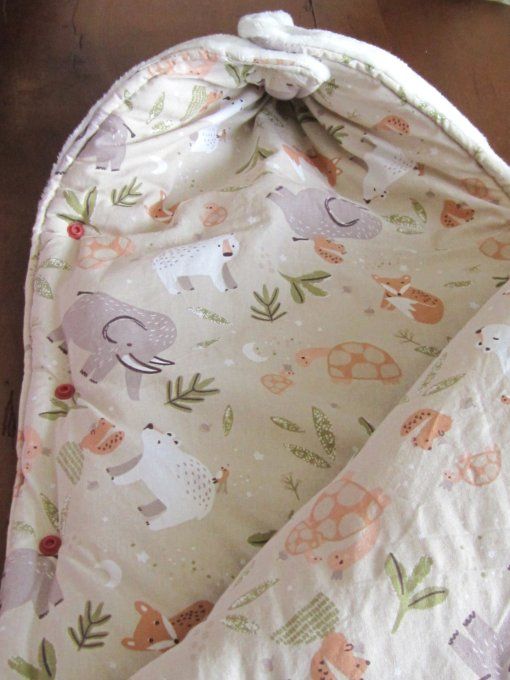 Nid d'ange matelassé polaire blanc/coton à motif - taille naissance/3 mois - 3 motifs au choix