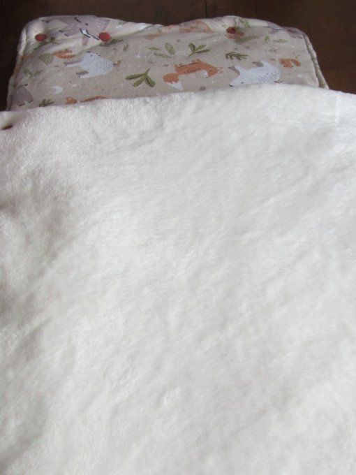 Nid d'ange matelassé polaire blanc/coton à motif - taille naissance/3 mois - 4 motifs au choix