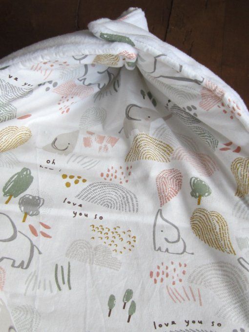 Nid d'ange matelassé polaire blanc/coton à motif - taille naissance/3 mois - 4 motifs au choix
