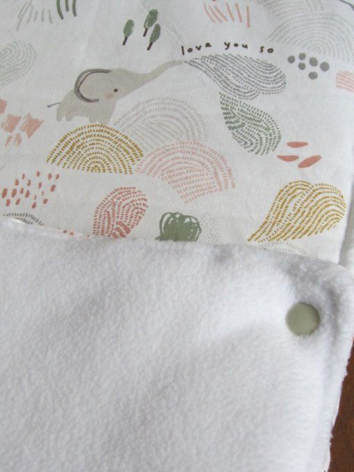 Nid d'ange matelassé polaire blanc/coton à motif - taille naissance/3 mois - 4 motifs au choix