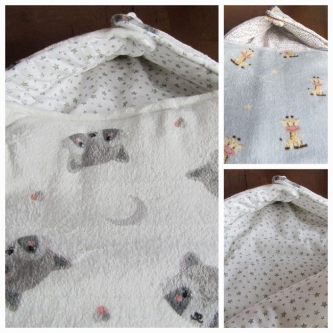 Nid d'ange matelassé polaire avec motif/ coton- taille naissance/3 mois - 2 modèles au choix