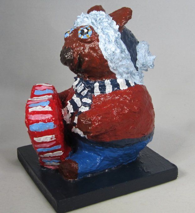 Noël et Sylvestre, ours en papier mâché