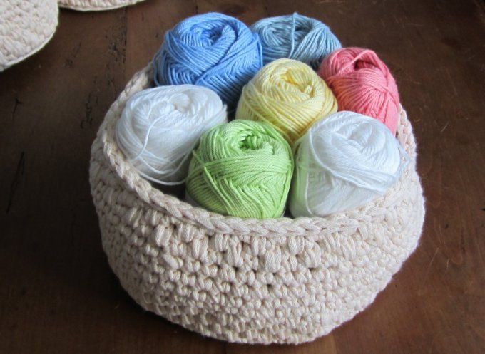 paniers au crochet, 3 tailles différentes