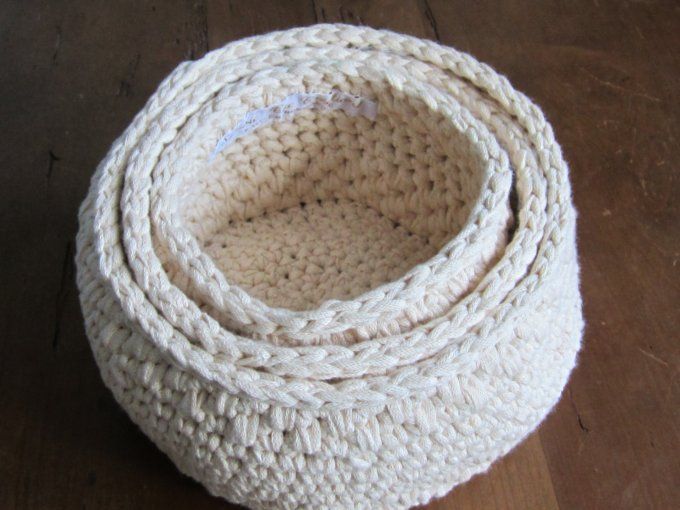 paniers au crochet, 3 tailles différentes