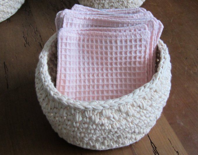 paniers au crochet, 3 tailles différentes
