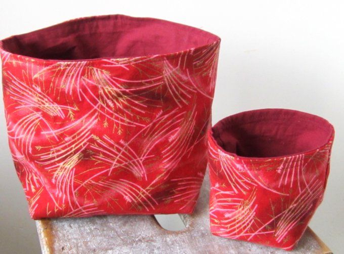 Lot de 2 Corbeille en tissu motif japonais - Différents modèles