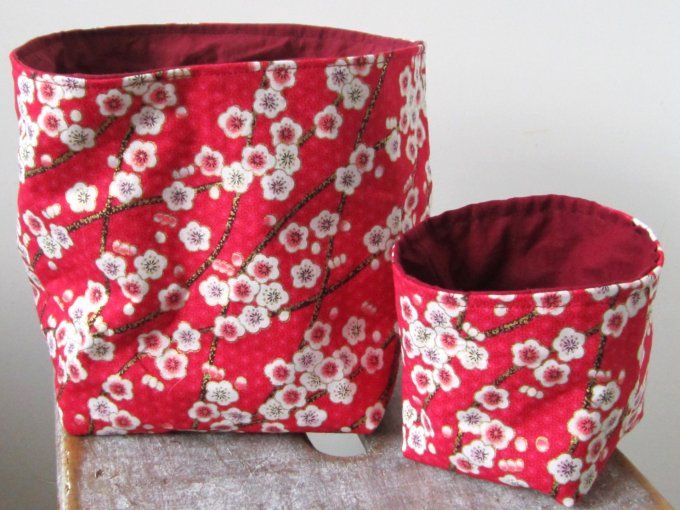 Lot de 2 Corbeille en tissu motif japonais - Différents modèles