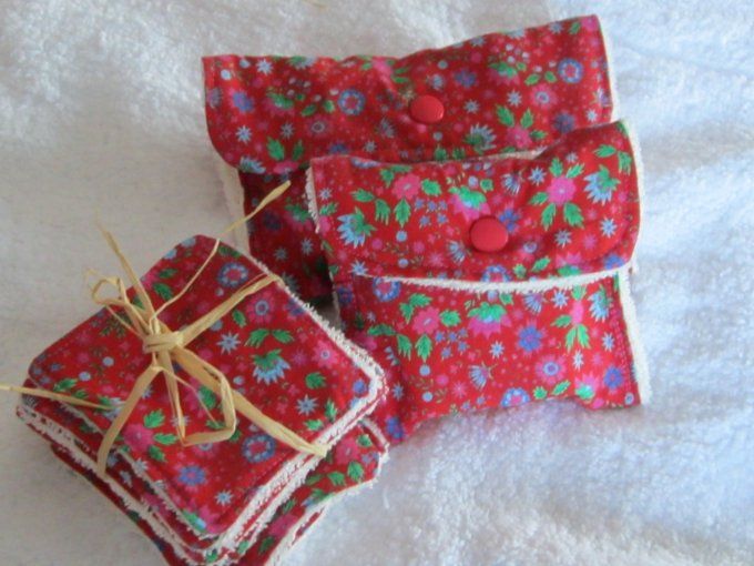 ensemble voyage : étui savon -étui shampoing solide -lingettes coton/ micro éponge bambou